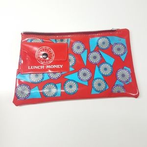 Vintage Red Pencil Case with Lunch Money Pouch